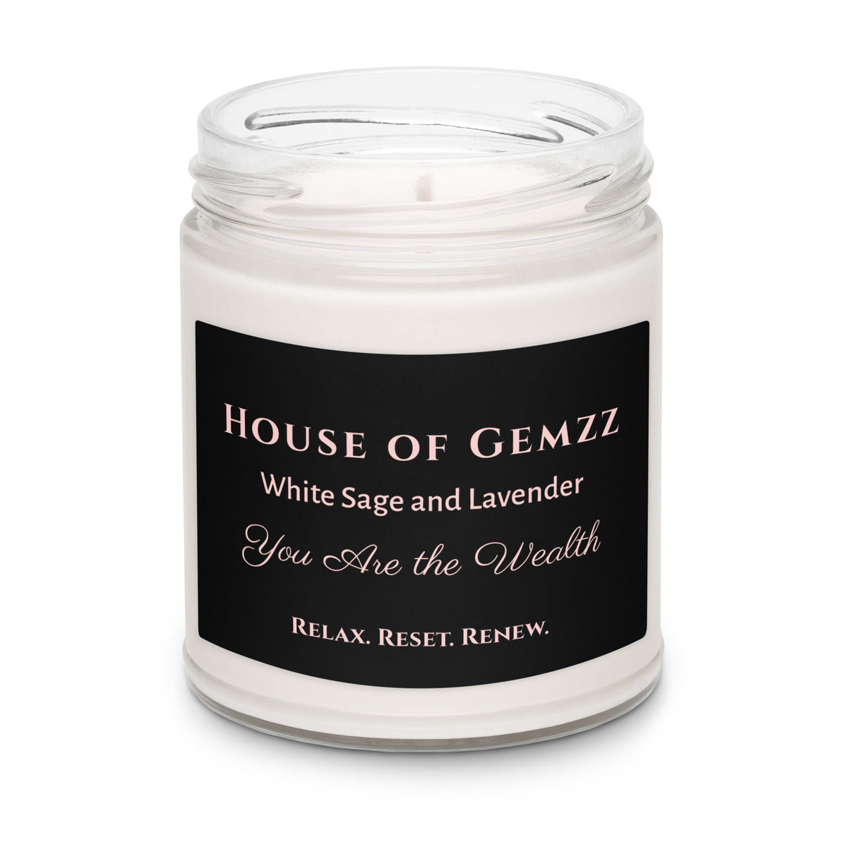 House of Gemzz White Sage and Lavender You Are the Wealth 9 oz soy candle product image
