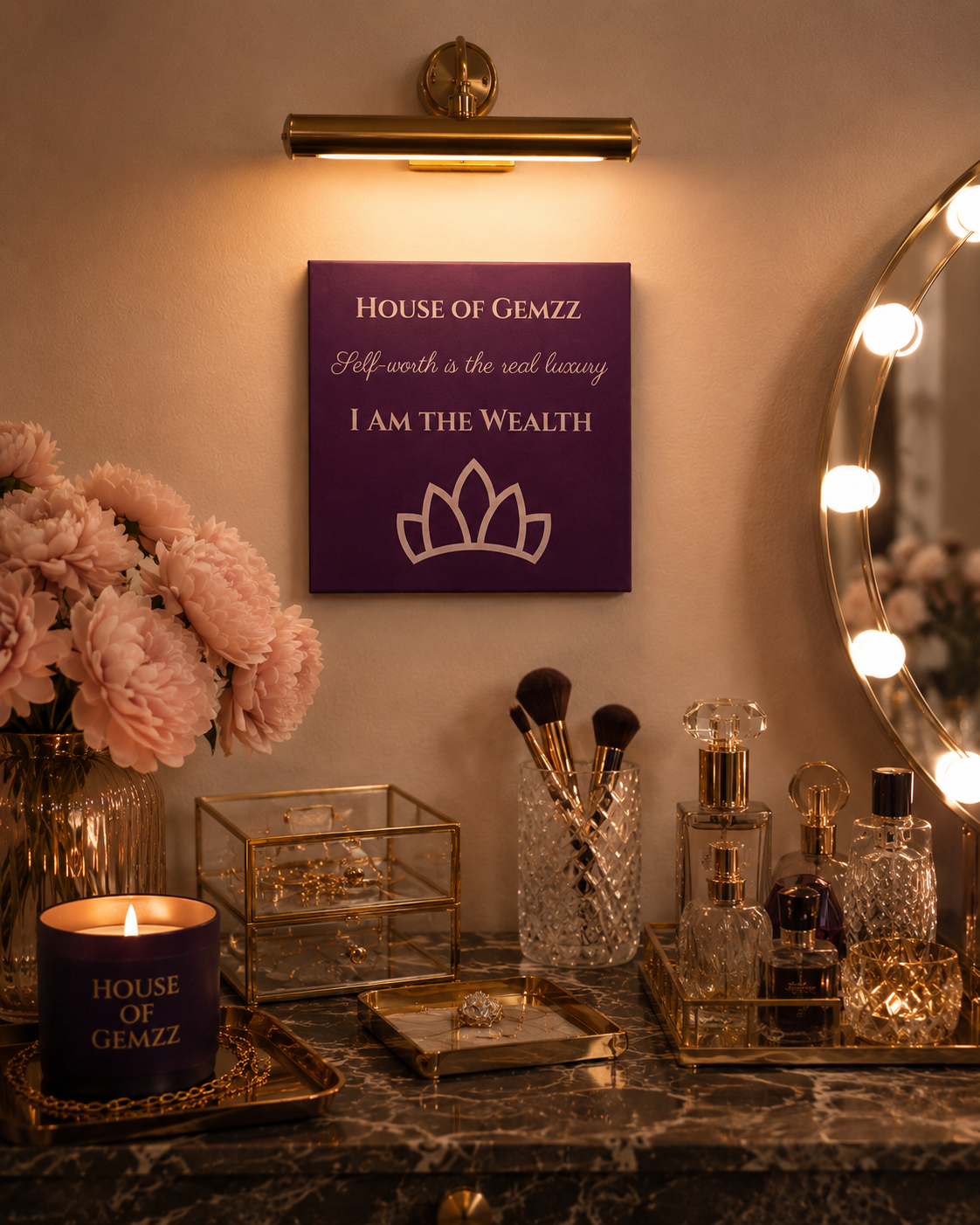 I Am The Wealth – Luxury Mindset Canvas (12×12)