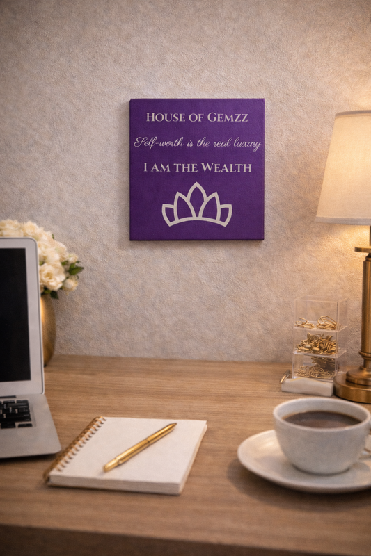I Am The Wealth – Luxury Mindset Canvas (12×12)