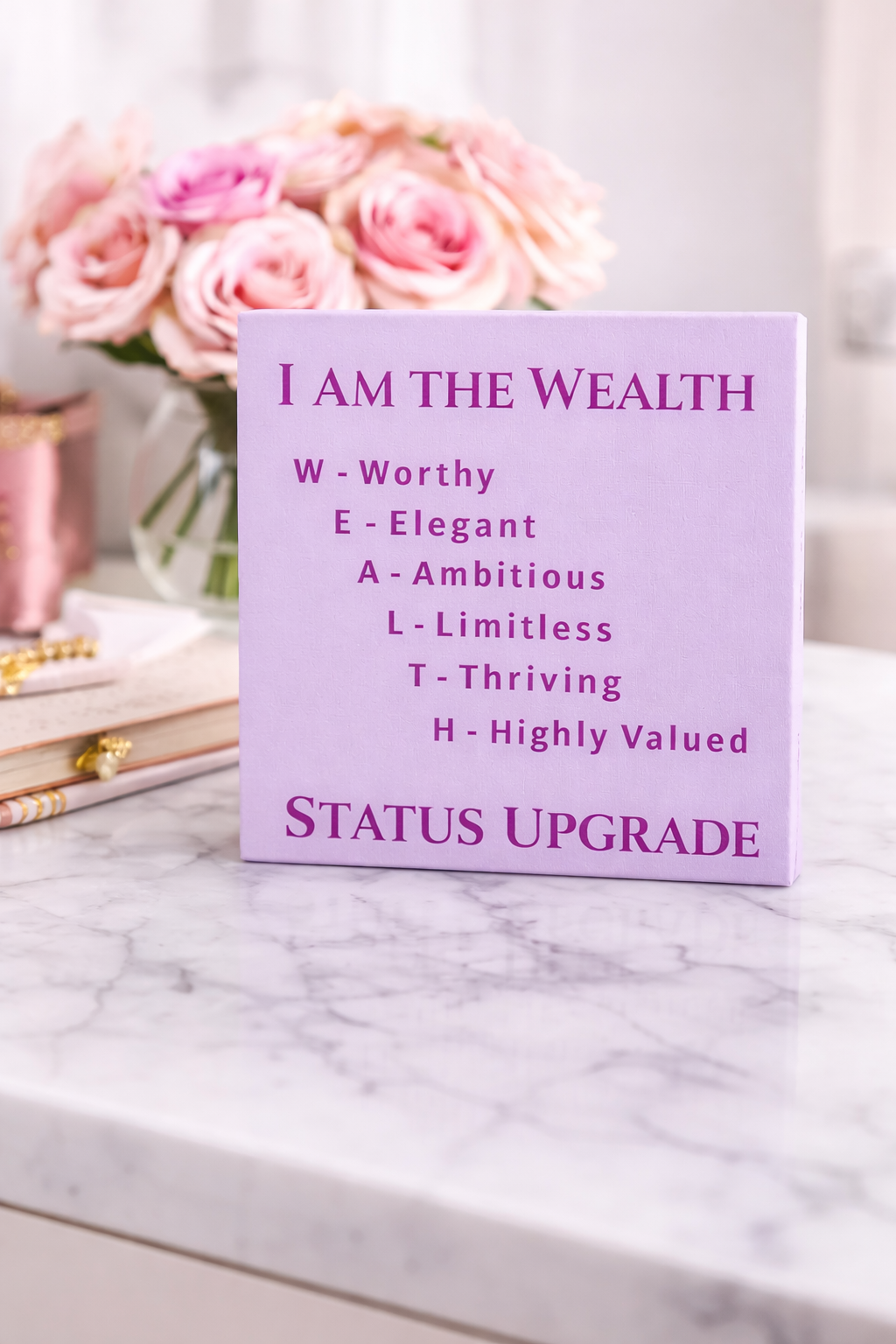"I Am the Wealth" - Mini Affirmation Canvas (6"x6")