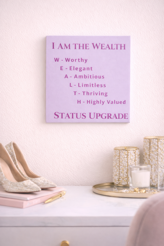 "I Am the Wealth" - Mini Affirmation Canvas (6"x6")